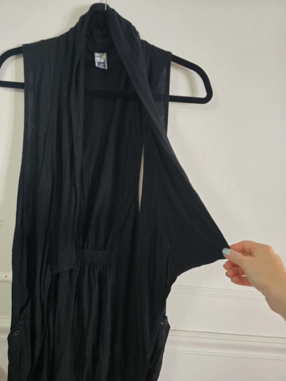 Free People Black Sleeveless Draped Vest